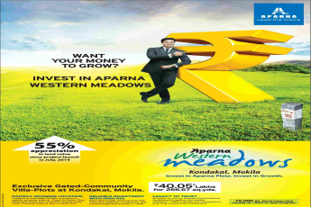 Want your money to grow than invest in Aparna Western Meadows in Hyderabad